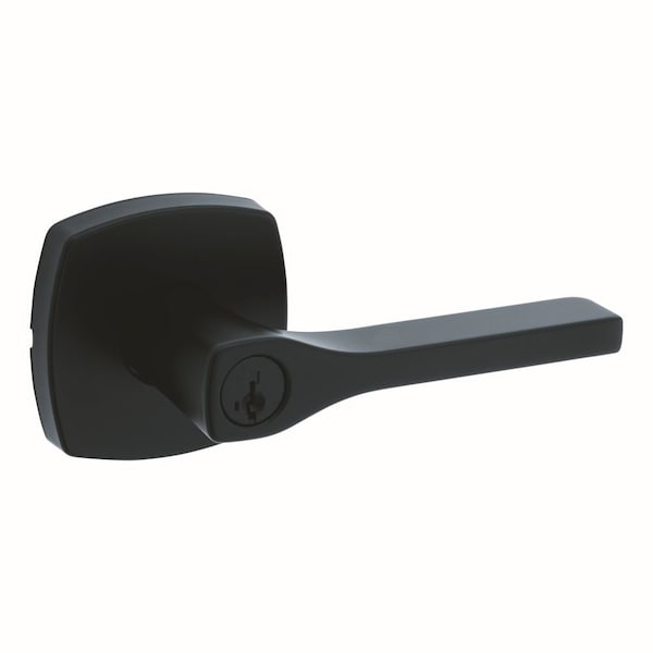 Kwikset Tripoli Lever , Midtown Rose Entry Door Lock SmartKey , 6AL Latch, RCS Strike Matte Black Finish 740TPLMDT-514S - main